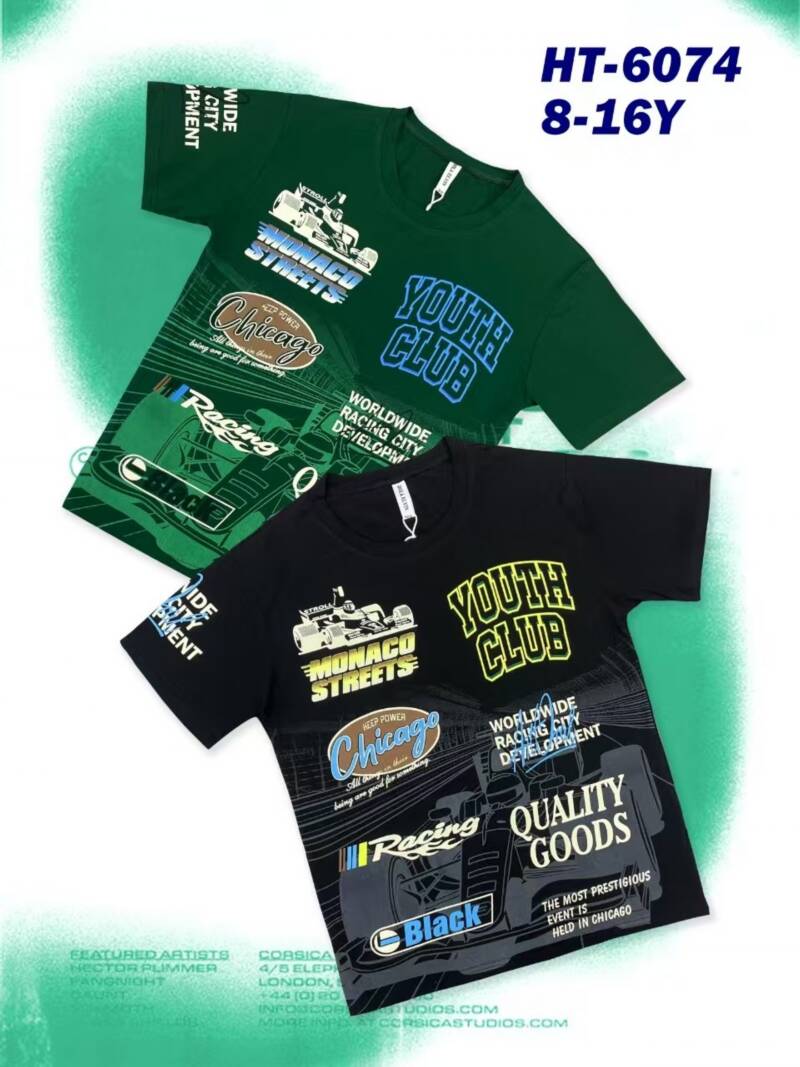 Bluzka chłopięcy. Roz 8-16. 1 Kolor Paczka 5 szt. 1